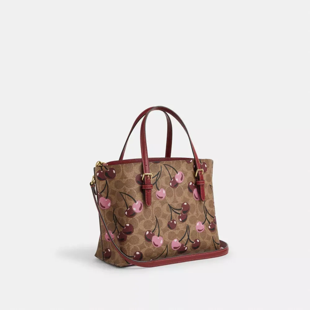 Mollie Tote Bag 25 In Signature Canvas With Cherry Print