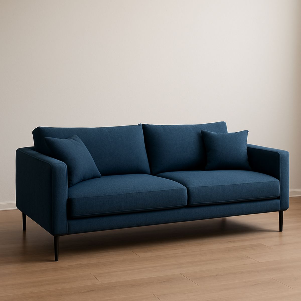 Canapé 3 Places Tissu Bleu 200x85x75cm