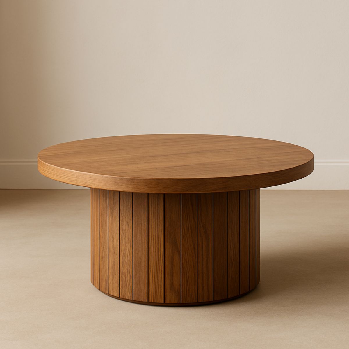 Table basse ronde bois massif diamètre 100cm hauteur 45cm