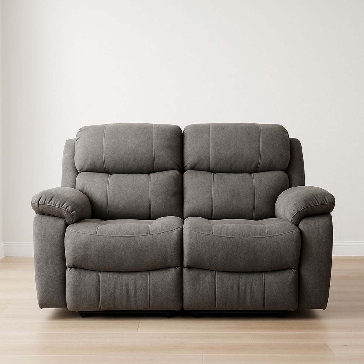 Canapé 2 Places Gris Réglable en Tissu 150x90x100 cm