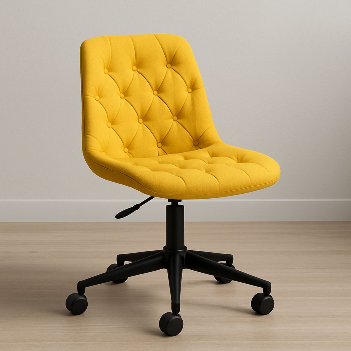 Chaise de bureau pivotante en tissu avec roulettes et hauteur réglable