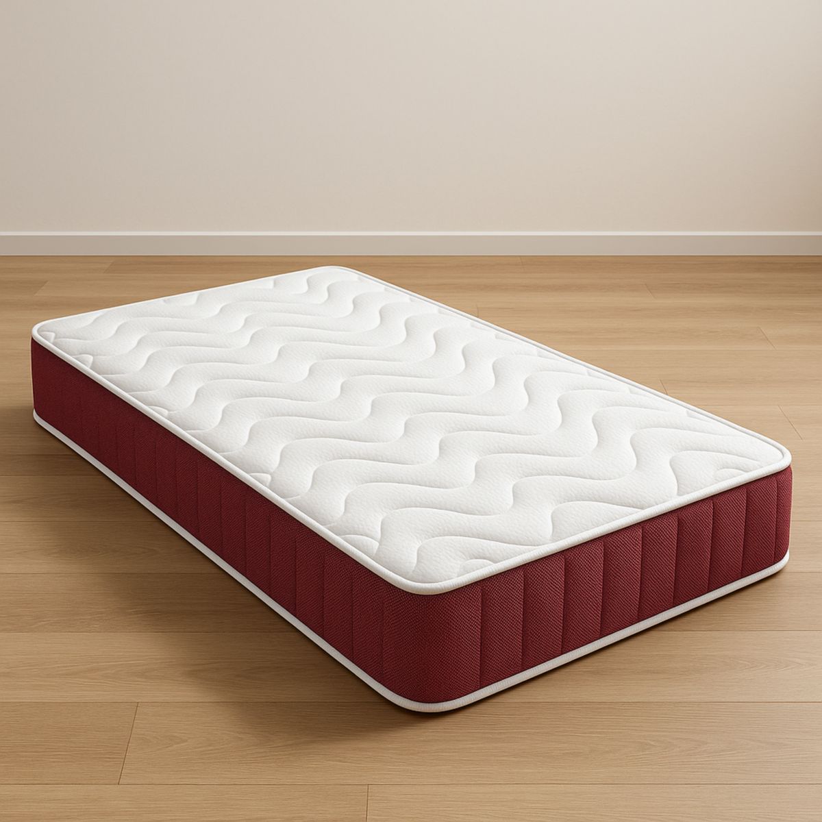 Matelas en mousse blanc/rouge 190x90x20 cm