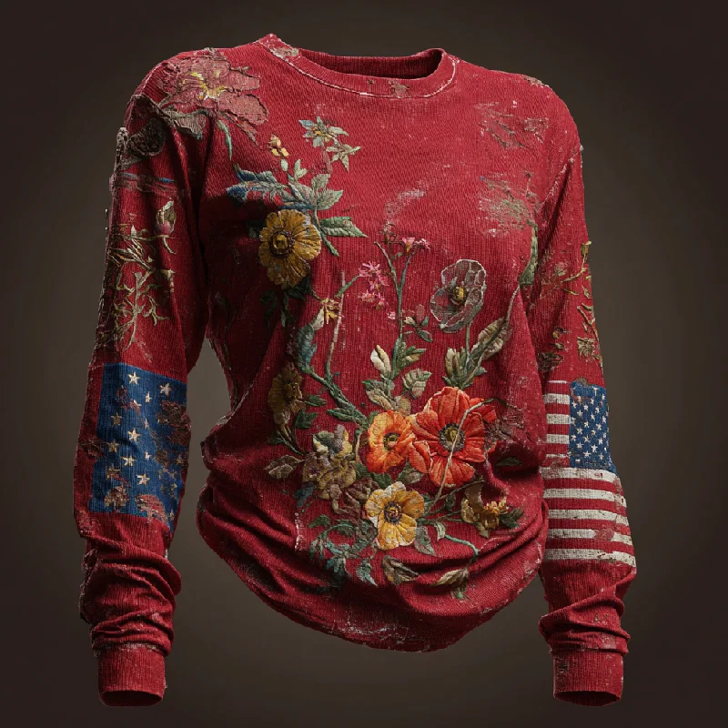 US 250th Anniversary Art Print Long-Sleeve T-Shirt $27.99