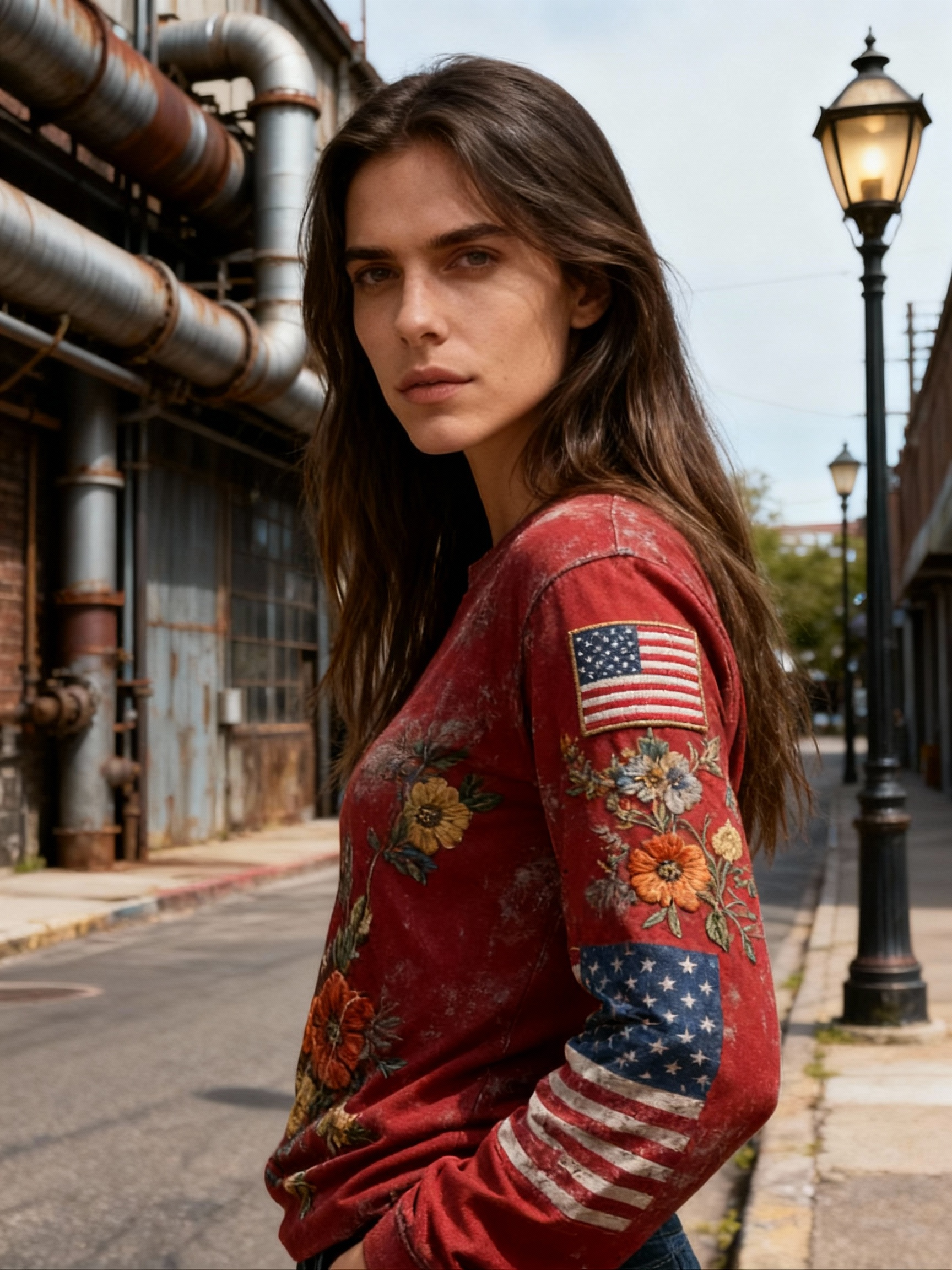 US 250th Anniversary Art Print Long-Sleeve T-Shirt $27.99