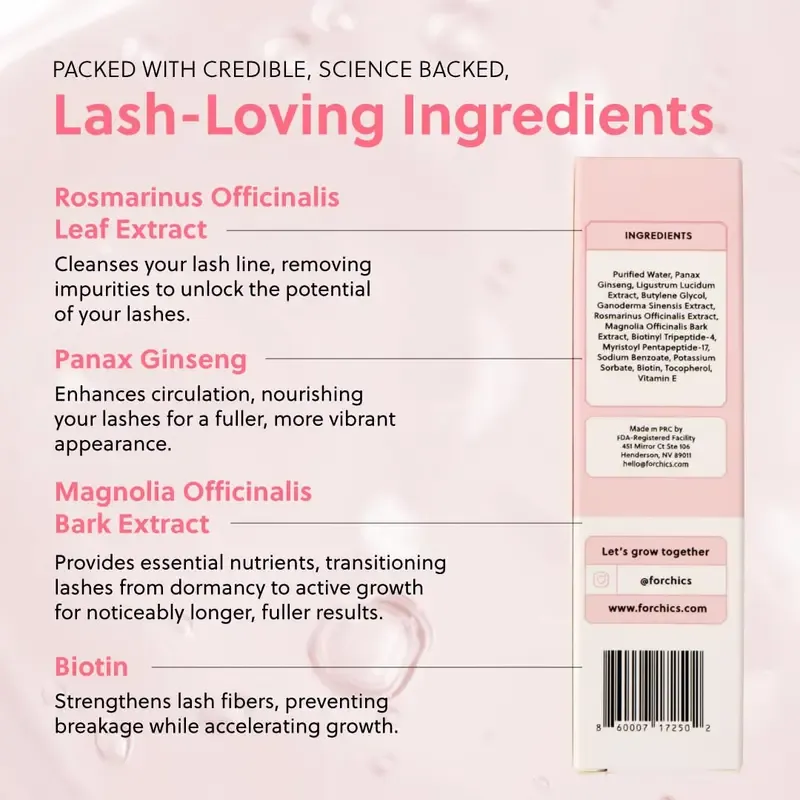 FORCHICS Eyelash Enhancing Serum with Powerful Peptides & Plant Botanicals for Thinning Lashes 3ML Makeup Cosmetic