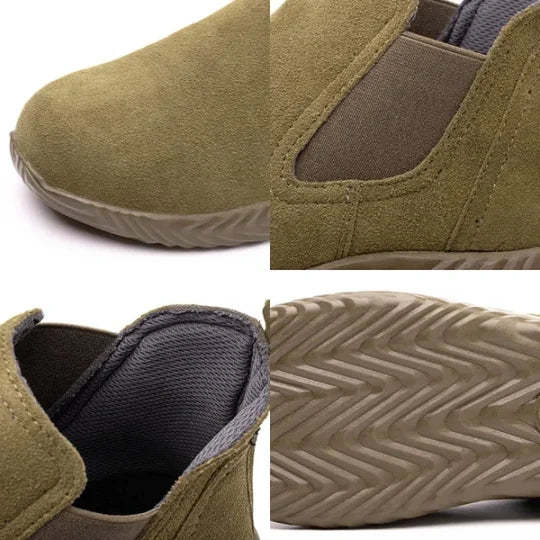 (Multiple Protection👍)High Quality Work Boots - Super Wear-Resistant Leather Material Kevlar Sole Anti-Impact Steel Toe Orthotic Insole-SCSLUXE