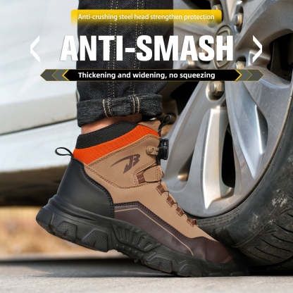 Men's Steel Toe Hand Stitched Cow Leather Boots Motorcycle Boots Work Boots Hiking Boots