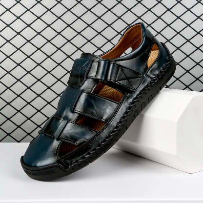 (⏰LAST DAY! 49% OFF 🔥) Men's Orthopedic Leather Fisherman Sandals | Breathable Closed-Toe Adjustable Outdoor Summer Comfort & Pain Relief-SCSLUXE