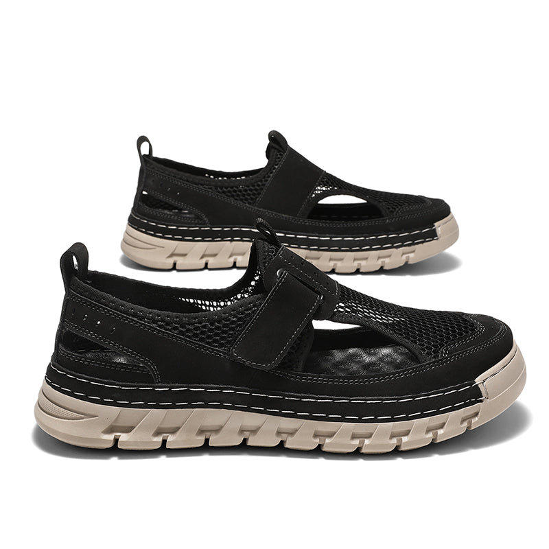 (⏳49% OFF)Men's Mesh Fisherman Sandals – Hook & Loop, Non-Slip for Wading & Fishing