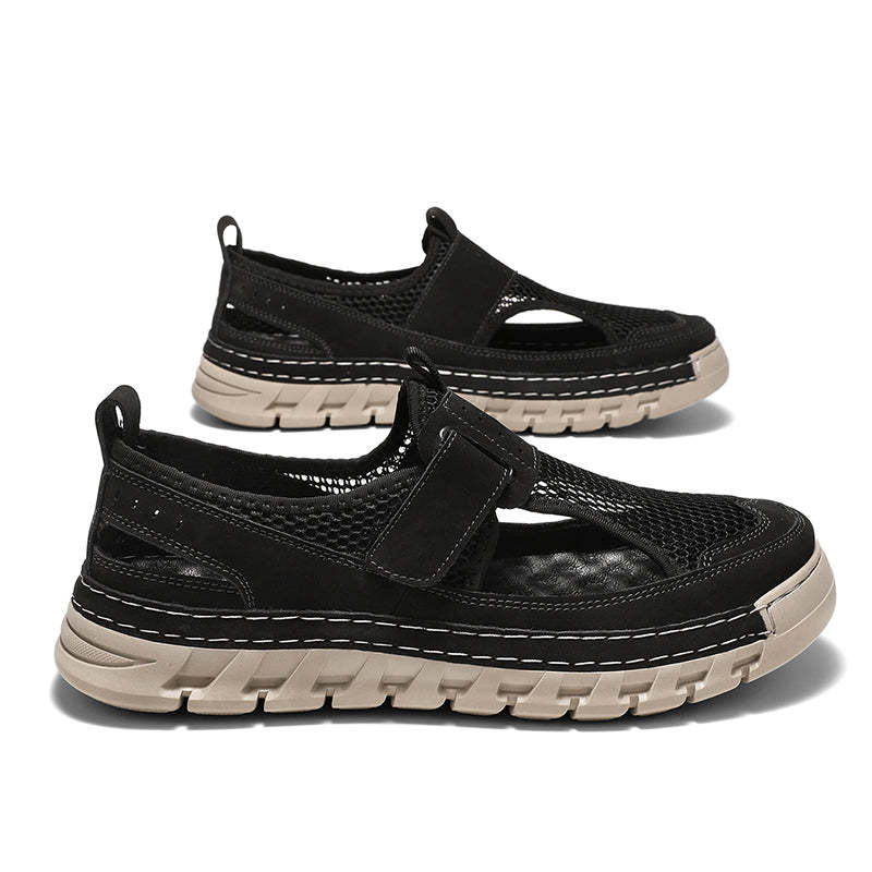 (⏳49% OFF)Men's Mesh Fisherman Sandals – Hook & Loop, Non-Slip for Wading & Fishing