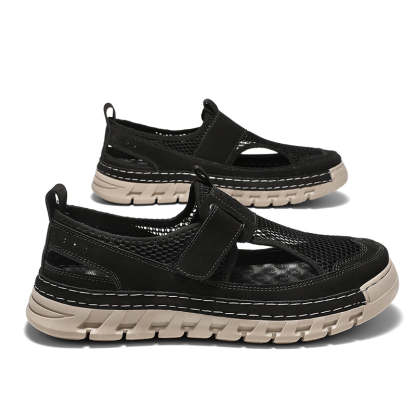 (⏳49% OFF)Men's Mesh Fisherman Sandals – Hook & Loop, Non-Slip for Wading & Fishing