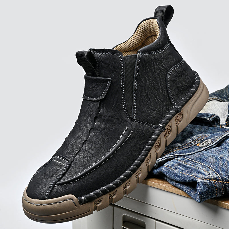 Limited Time Sale 70% OFF – Men’s Retro Leather Zip Boots Built for Comfort, Wide Toe, Arch Support, Pressure Relief, Waterproof for Every Season-SCSLUXE