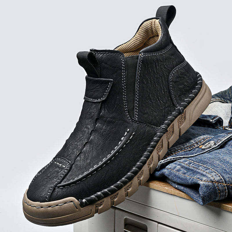 Limited Time Sale 70% OFF – Men’s Retro Leather Zip Boots Built for Comfort, Wide Toe, Arch Support, Pressure Relief, Waterproof for Every Season-SCSLUXE