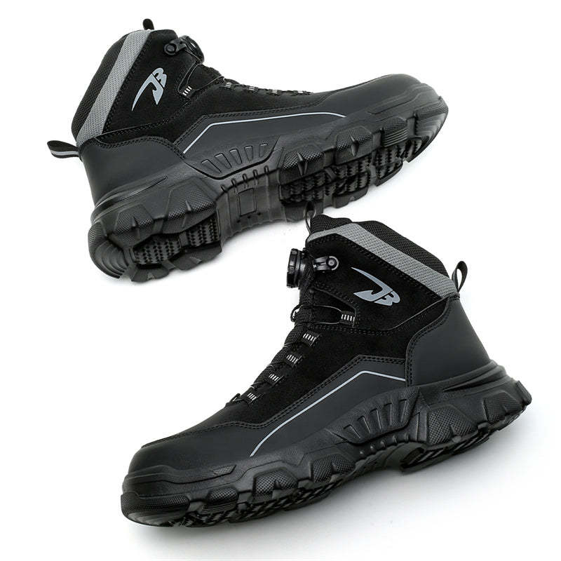 Men's Steel Toe Hand Stitched Cow Leather Boots Motorcycle Boots Work Boots Hiking Boots