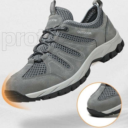 Men's Genuine Leather Breathable Lightweight Arch Support Hiking Orthopedic Shoes