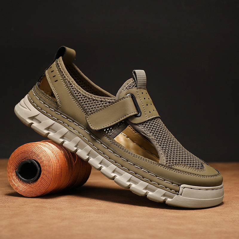 (⏳49% OFF)Men's Mesh Fisherman Sandals – Hook & Loop, Non-Slip for Wading & Fishing