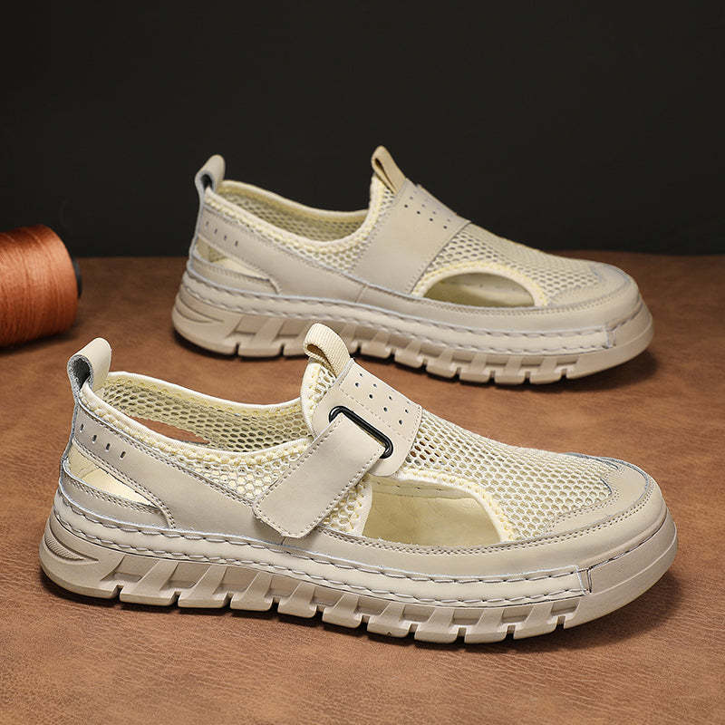 (⏳49% OFF)Men's Mesh Fisherman Sandals – Hook & Loop, Non-Slip for Wading & Fishing