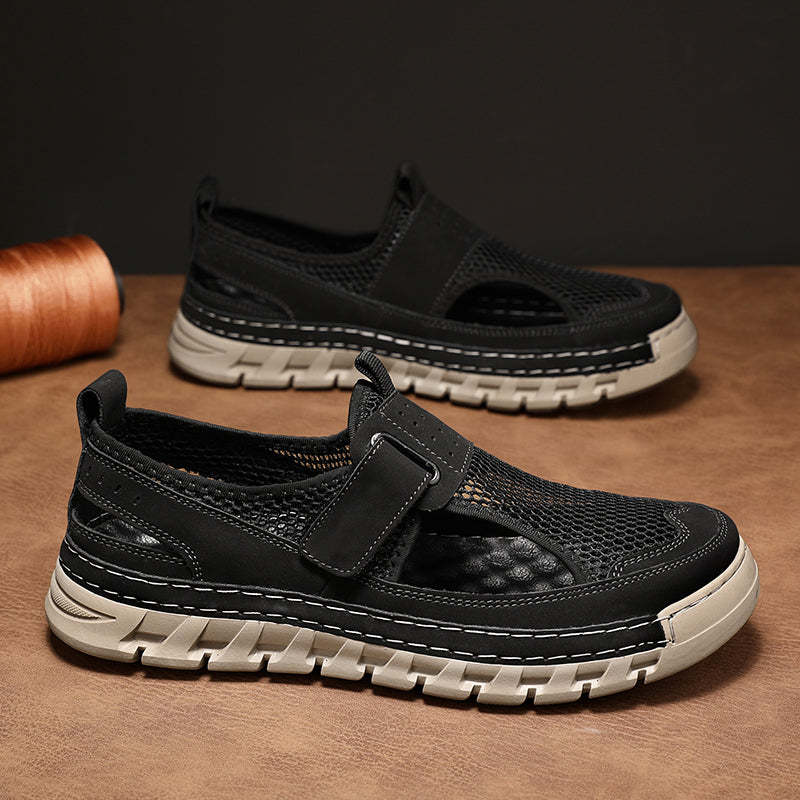 (⏳49% OFF)Men's Mesh Fisherman Sandals – Hook & Loop, Non-Slip for Wading & Fishing