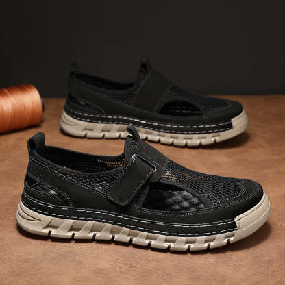 (⏳49% OFF)Men's Mesh Fisherman Sandals – Hook & Loop, Non-Slip for Wading & Fishing