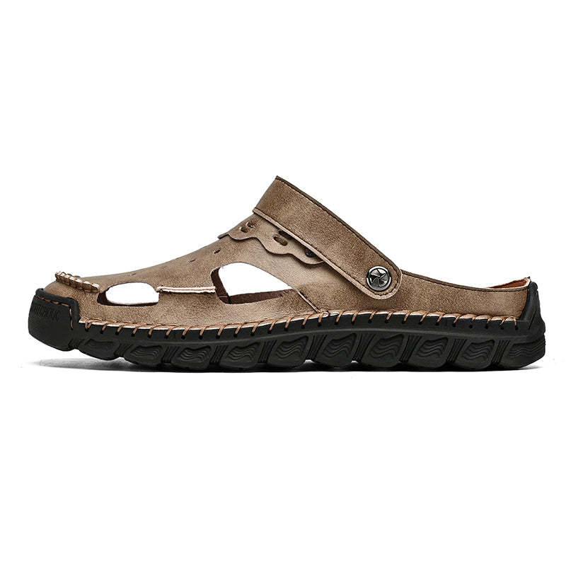 (⏰Last Day 49% OFF🔥)Men's 40+ Orthopedic Closed-Toe Sandals – Full-Grain Leather, Adjustable, Handmade for Fishing, Gardening & Daily Wear-SCSLUXE