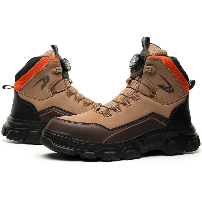 Men's Steel Toe Hand Stitched Cow Leather Boots Motorcycle Boots Work Boots Hiking Boots