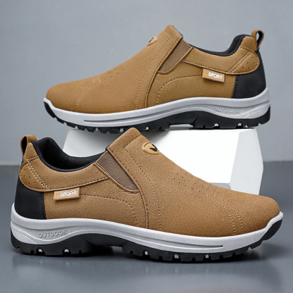 Men's Comfortable Breathable Lightweight Double Layer Waterproof Wide Toe Walking Shoes Orthopedic Shoes-SCSLUXE