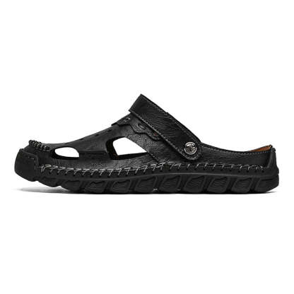 (⏰Last Day 49% OFF🔥)Men's 40+ Orthopedic Closed-Toe Sandals – Full-Grain Leather, Adjustable, Handmade for Fishing, Gardening & Daily Wear-SCSLUXE