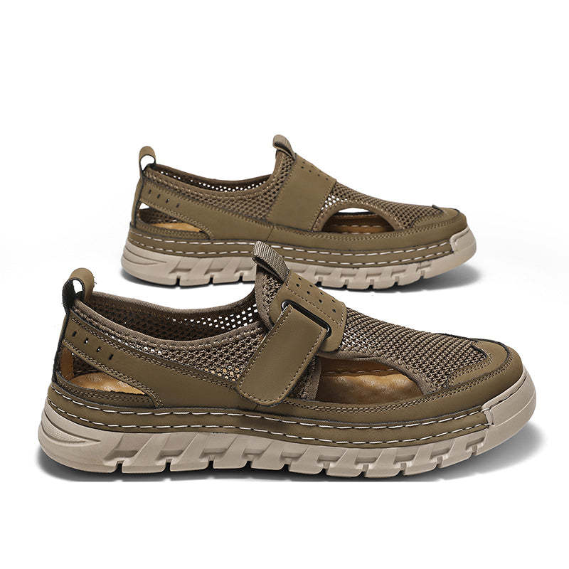 (⏳49% OFF)Men's Mesh Fisherman Sandals – Hook & Loop, Non-Slip for Wading & Fishing