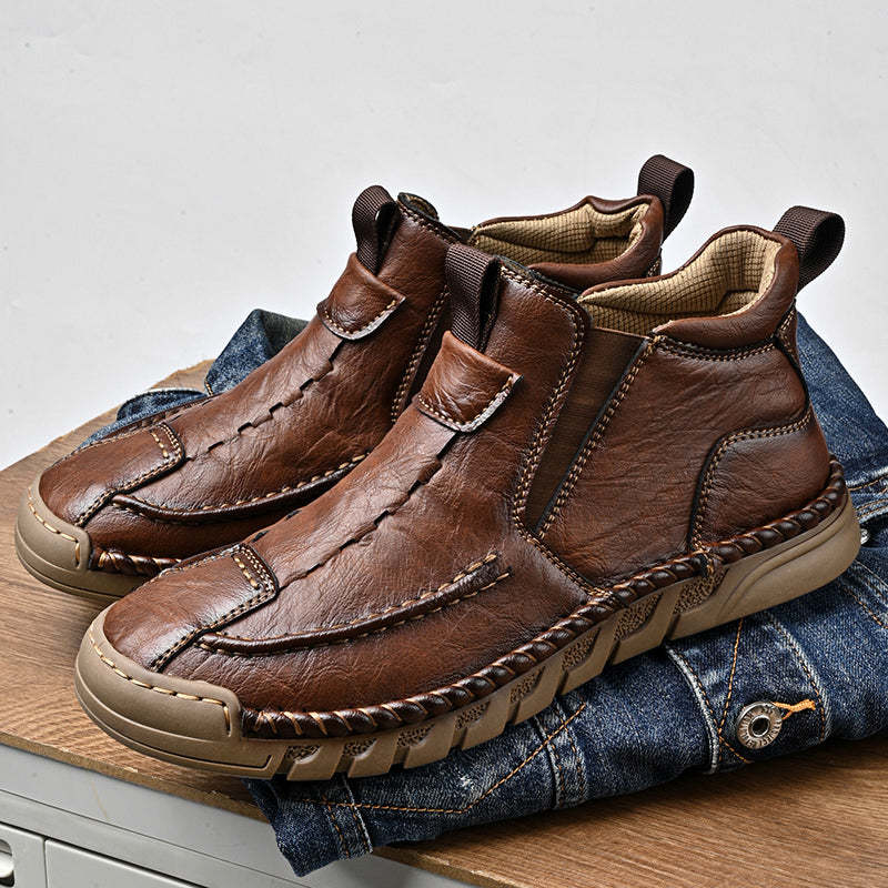 Limited Time Sale 70% OFF – Men’s Retro Leather Zip Boots Built for Comfort, Wide Toe, Arch Support, Pressure Relief, Waterproof for Every Season-SCSLUXE