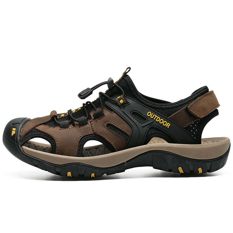 (⏳NOW ON: 49% OFF Independence Day Sale! 🔥)Men's Outdoor Sandals Sports Hiking Closed Toe Leather Athletic Sandals-SCSLUXE