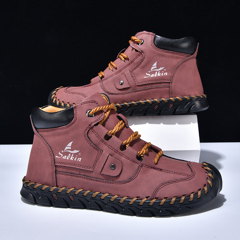 (⏰ 49% OFF – Limited Time Offer) Men’s Comfortable Orthopedic Leather Boots – Arch Support, Shock Absorbing, Wide Toe, Waterproof, Anti-Slip, Breathable, Lightweight & Handmade for Everyday & Outdoor Wear-SCSLUXE