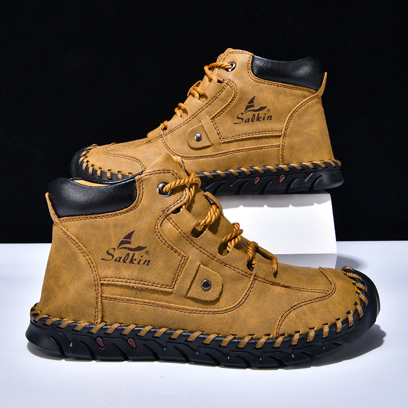 (⏰ 49% OFF – Limited Time Offer) Men’s Comfortable Orthopedic Leather Boots – Arch Support, Shock Absorbing, Wide Toe, Waterproof, Anti-Slip, Breathable, Lightweight & Handmade for Everyday & Outdoor Wear-SCSLUXE