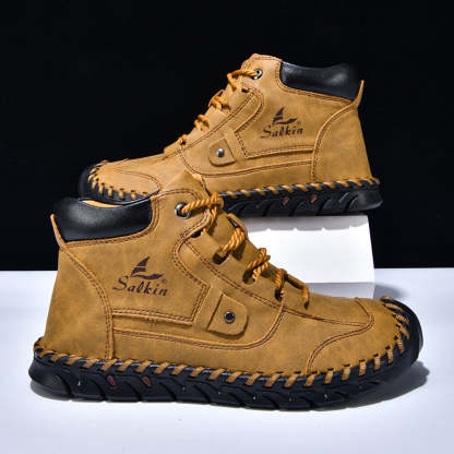 (⏰ 49% OFF – Limited Time Offer) Men’s Comfortable Orthopedic Leather Boots – Arch Support, Shock Absorbing, Wide Toe, Waterproof, Anti-Slip, Breathable, Lightweight & Handmade for Everyday & Outdoor Wear-SCSLUXE