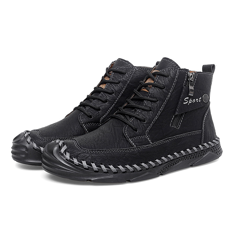 (⏰NOW ON:49% OFF Sale! 🔥)Men’s Leather Work & Motorcycle Chukka Boots – Durable, Lightweight, Non-Slip Sole with Ankle Support for Long Rides & Long Days-SCSLUXE