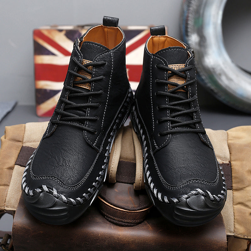 (⏰NOW ON:49% OFF Sale! 🔥)Men’s Leather Work & Motorcycle Chukka Boots – Durable, Lightweight, Non-Slip Sole with Ankle Support for Long Rides & Long Days-SCSLUXE