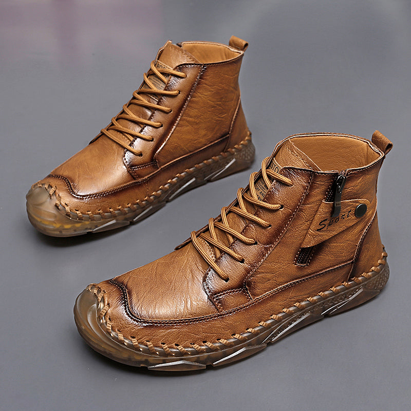 (⏰NOW ON:49% OFF Sale! 🔥)Men’s Leather Work & Motorcycle Chukka Boots – Durable, Lightweight, Non-Slip Sole with Ankle Support for Long Rides & Long Days-SCSLUXE