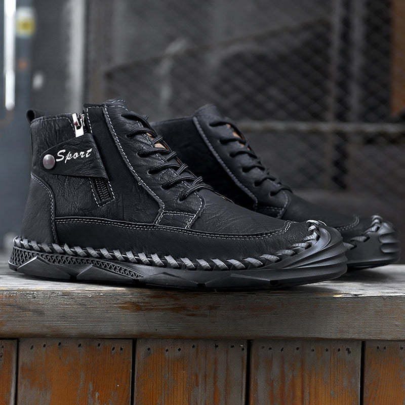 (⏰NOW ON:49% OFF Sale! 🔥)Men’s Leather Work & Motorcycle Chukka Boots – Durable, Lightweight, Non-Slip Sole with Ankle Support for Long Rides & Long Days-SCSLUXE