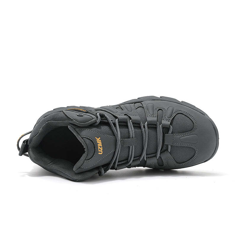 (🔥Last Day Promotion 70% OFF 🎁) Men’s Leather Hiking and Work Boots, Waterproof Lightweight Orthopedic Comfort, Slip Resistant Anti Puncture, Shock Absorbing Arch and Ankle Support, for Wet Trails Construction and Long Walks-SCSLUXE