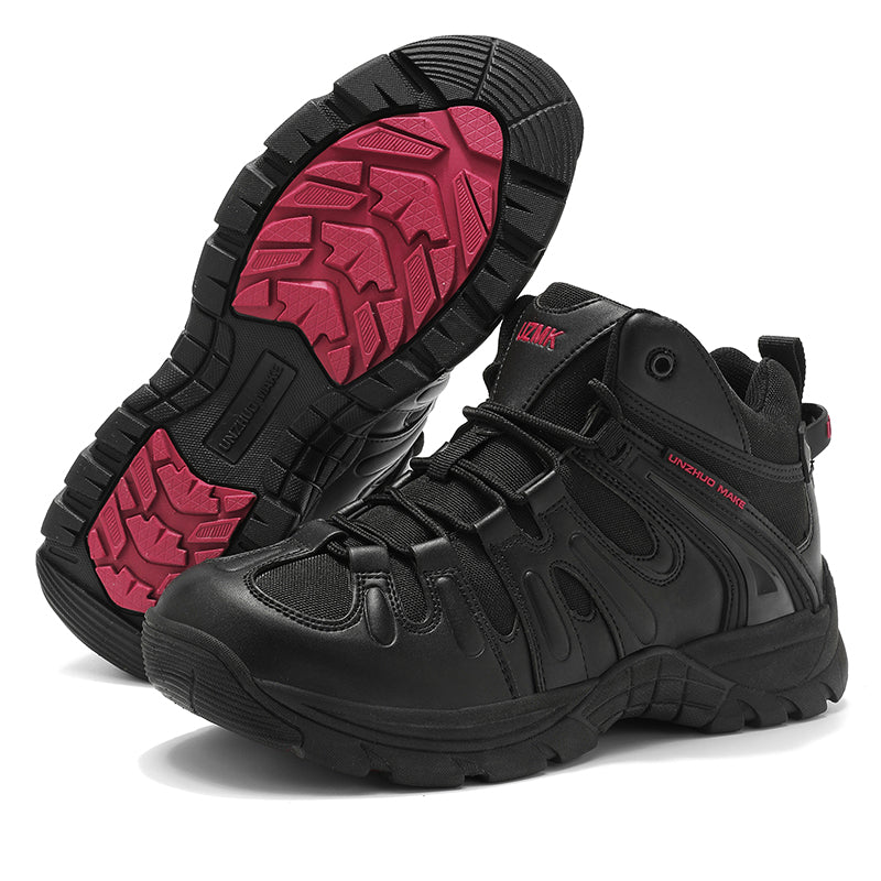 (🔥Last Day Promotion 70% OFF 🎁) Men’s Leather Hiking and Work Boots, Waterproof Lightweight Orthopedic Comfort, Slip Resistant Anti Puncture, Shock Absorbing Arch and Ankle Support, for Wet Trails Construction and Long Walks-SCSLUXE