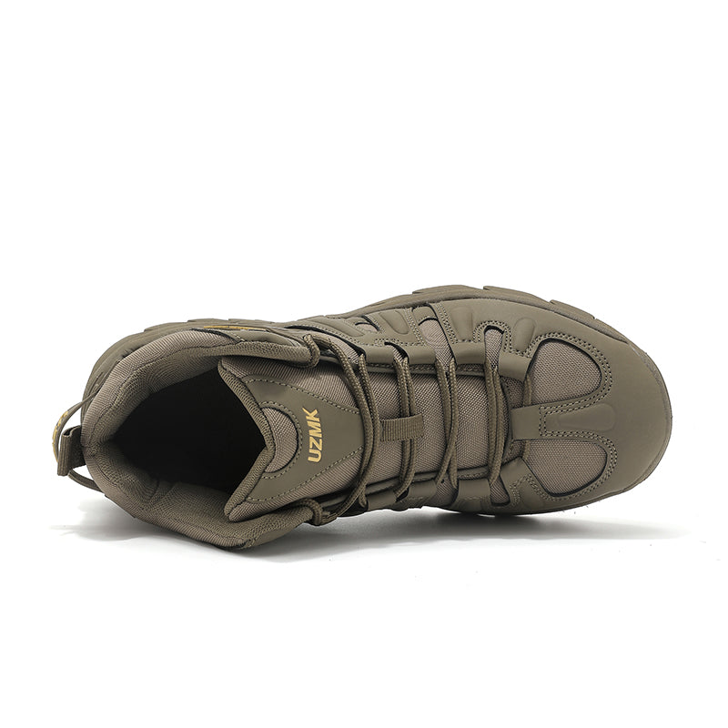 (🔥Last Day Promotion 70% OFF 🎁) Men’s Leather Hiking and Work Boots, Waterproof Lightweight Orthopedic Comfort, Slip Resistant Anti Puncture, Shock Absorbing Arch and Ankle Support, for Wet Trails Construction and Long Walks-SCSLUXE