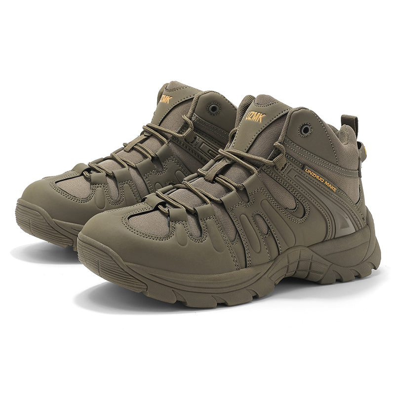(🔥Last Day Promotion 70% OFF 🎁) Men’s Leather Hiking and Work Boots, Waterproof Lightweight Orthopedic Comfort, Slip Resistant Anti Puncture, Shock Absorbing Arch and Ankle Support, for Wet Trails Construction and Long Walks-SCSLUXE