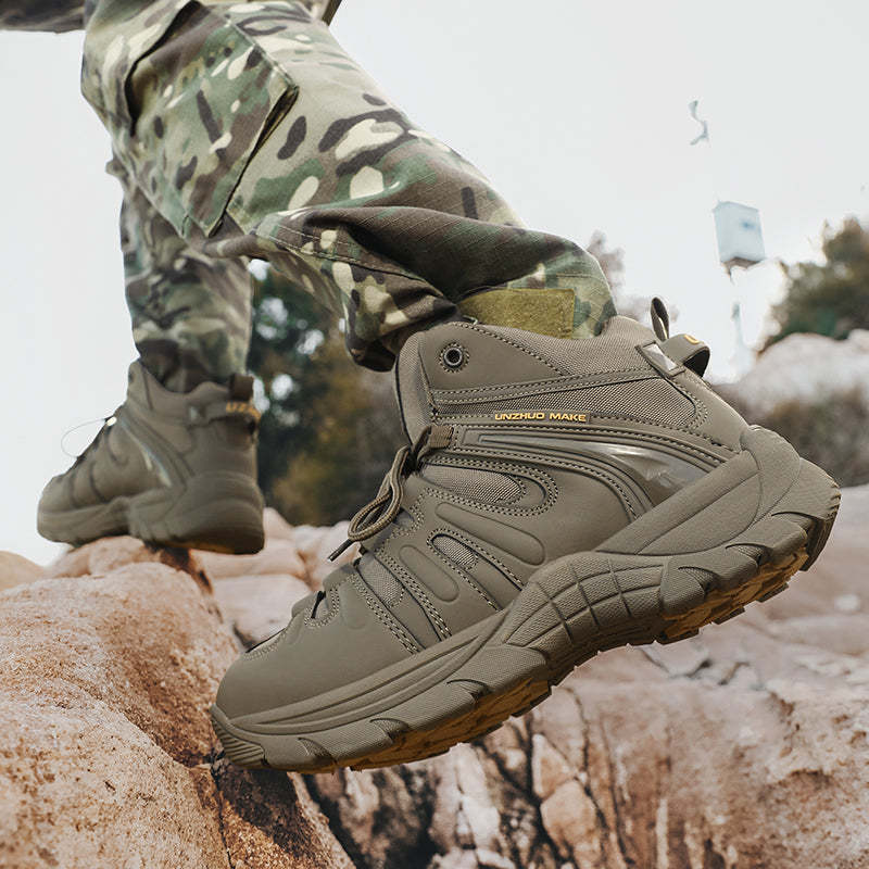 (🔥Last Day Promotion 70% OFF 🎁) Men’s Leather Hiking and Work Boots, Waterproof Lightweight Orthopedic Comfort, Slip Resistant Anti Puncture, Shock Absorbing Arch and Ankle Support, for Wet Trails Construction and Long Walks-SCSLUXE