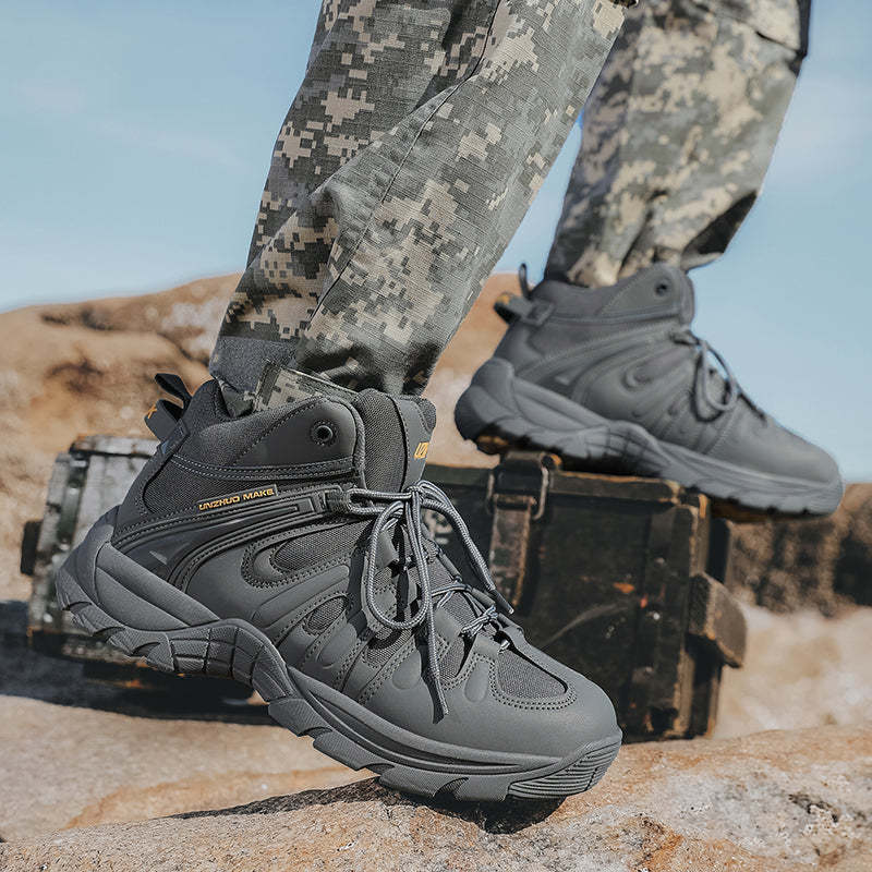 (🔥Last Day Promotion 70% OFF 🎁) Men’s Leather Hiking and Work Boots, Waterproof Lightweight Orthopedic Comfort, Slip Resistant Anti Puncture, Shock Absorbing Arch and Ankle Support, for Wet Trails Construction and Long Walks-SCSLUXE