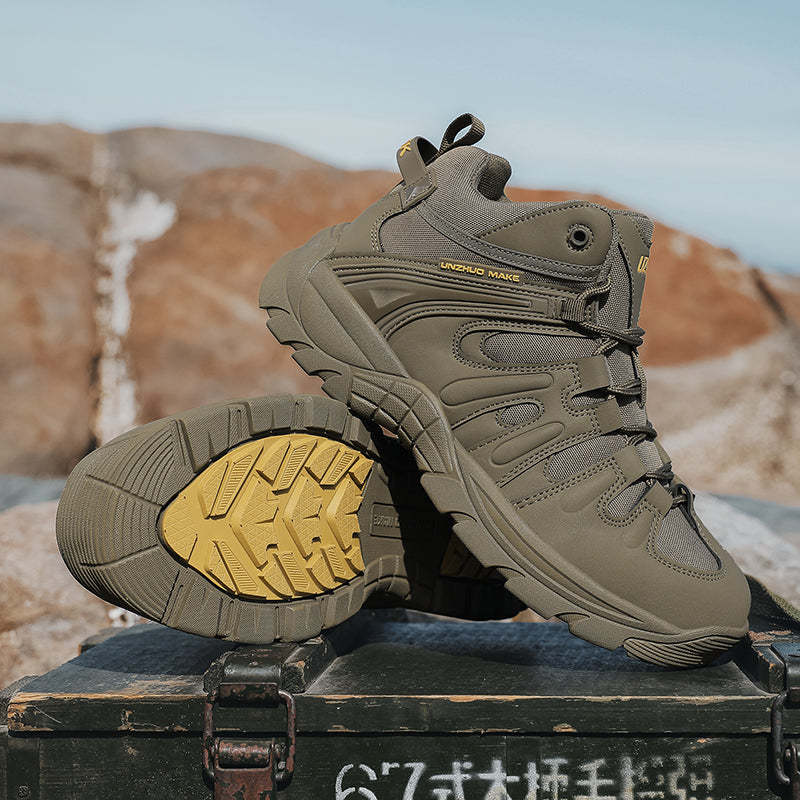 (🔥Last Day Promotion 70% OFF 🎁) Men’s Leather Hiking and Work Boots, Waterproof Lightweight Orthopedic Comfort, Slip Resistant Anti Puncture, Shock Absorbing Arch and Ankle Support, for Wet Trails Construction and Long Walks-SCSLUXE