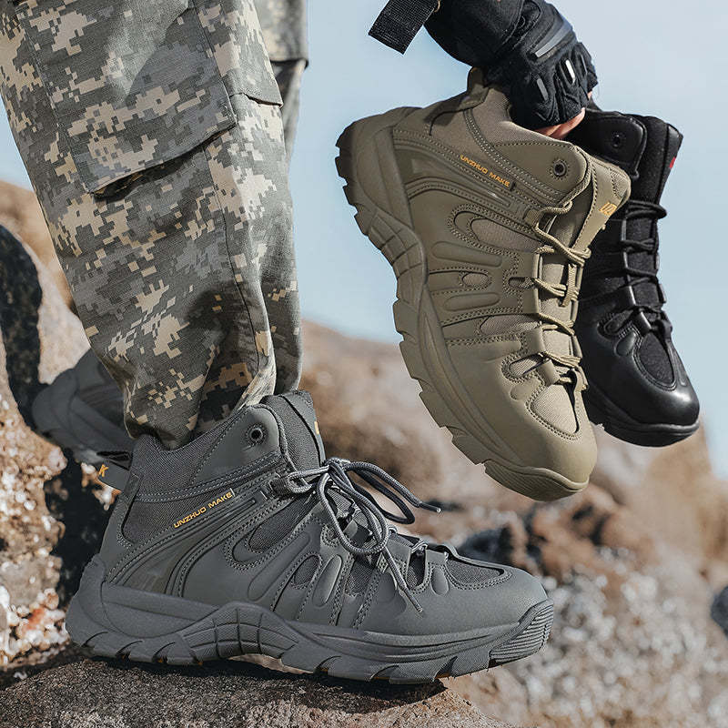 (🔥Last Day Promotion 70% OFF 🎁) Men’s Leather Hiking and Work Boots, Waterproof Lightweight Orthopedic Comfort, Slip Resistant Anti Puncture, Shock Absorbing Arch and Ankle Support, for Wet Trails Construction and Long Walks-SCSLUXE