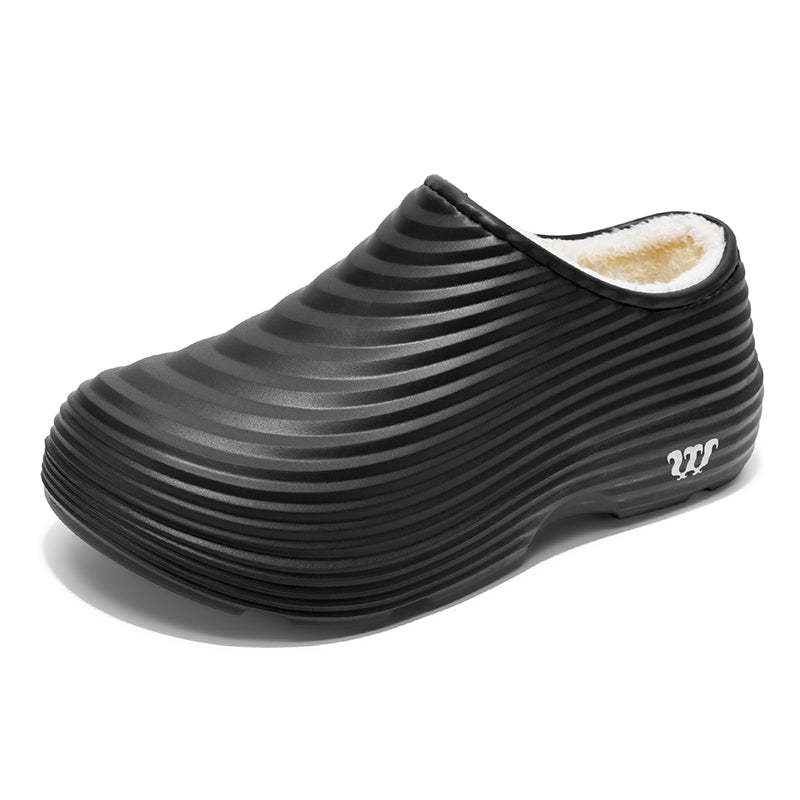 Unisex Fall/Winter Warm EVA Slip-On Clogs – Comfortable Pain-Relief Shoes with Arch Support, Waterproof & Non-Slip, Cozy Sherpa Lining for Indoor & Home Casual Wear-SCSLUXE