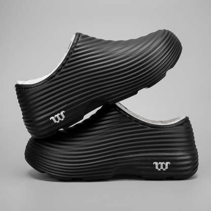 Unisex Fall/Winter Warm EVA Slip-On Clogs – Comfortable Pain-Relief Shoes with Arch Support, Waterproof & Non-Slip, Cozy Sherpa Lining for Indoor & Home Casual Wear-SCSLUXE