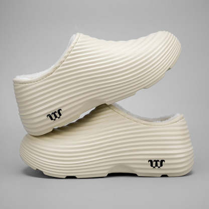 Unisex Fall/Winter Warm EVA Slip-On Clogs – Comfortable Pain-Relief Shoes with Arch Support, Waterproof & Non-Slip, Cozy Sherpa Lining for Indoor & Home Casual Wear-SCSLUXE