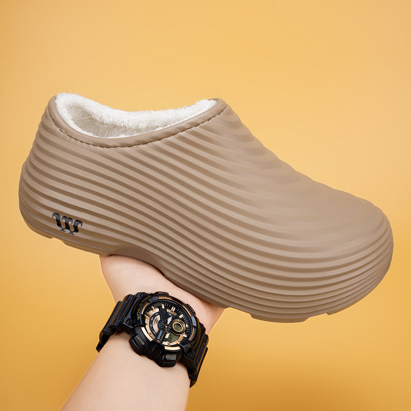 Unisex Fall/Winter Warm EVA Slip-On Clogs – Comfortable Pain-Relief Shoes with Arch Support, Waterproof & Non-Slip, Cozy Sherpa Lining for Indoor & Home Casual Wear-SCSLUXE