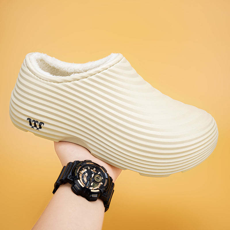 Unisex Fall/Winter Warm EVA Slip-On Clogs – Comfortable Pain-Relief Shoes with Arch Support, Waterproof & Non-Slip, Cozy Sherpa Lining for Indoor & Home Casual Wear-SCSLUXE